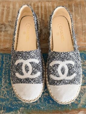 CHANEL Espadrilles Tweed & Sequin